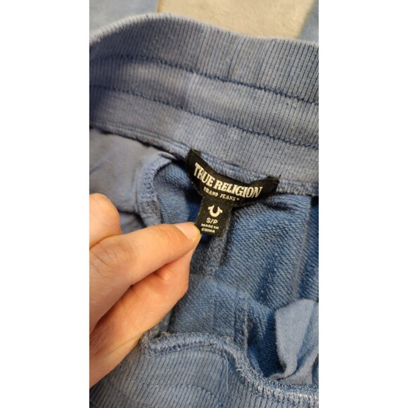 True Religion Men's Size Small Sky Blue World Tour Jogger Sweatpants - Picture 4 of 10